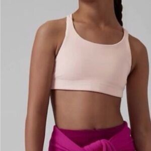 Athleta Girl Upbeat Bra 2.0 Girls Large (12) color is like a cream rose NWT